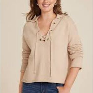 Maurices Lace up Sweater in Taupe